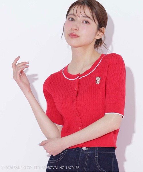 JILL by JILL STUART(ジルバイジルスチュアート)の「<タイニーチャムコラボ>ミニケーブルカーデトップス(ニット/セーター・レディース・ネイビー/グレー/レッド/ピンク/ホワイト/グリーン・FREE)」の10枚目の写真