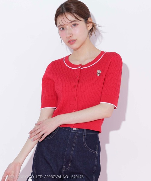 JILL by JILL STUART(ジルバイジルスチュアート)の「<タイニーチャムコラボ>ミニケーブルカーデトップス(ニット/セーター・レディース・ネイビー/グレー/レッド/ピンク/ホワイト/グリーン・FREE)」の9枚目の写真
