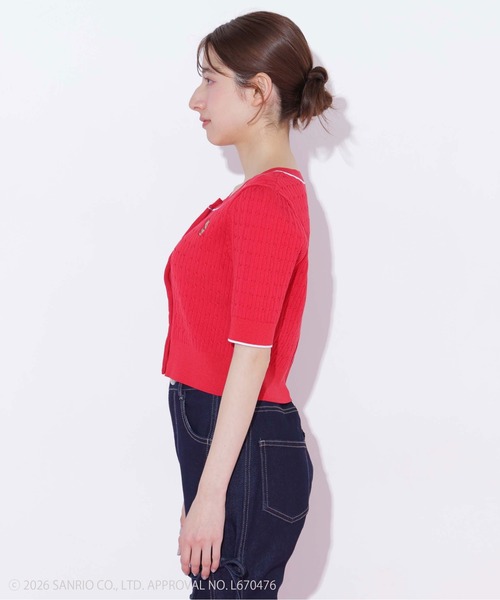JILL by JILL STUART(ジルバイジルスチュアート)の「<タイニーチャムコラボ>ミニケーブルカーデトップス(ニット/セーター・レディース・ネイビー/グレー/レッド/ピンク/ホワイト/グリーン・FREE)」の13枚目の写真