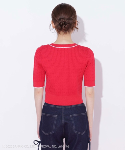 JILL by JILL STUART(ジルバイジルスチュアート)の「<タイニーチャムコラボ>ミニケーブルカーデトップス(ニット/セーター・レディース・ネイビー/グレー/レッド/ピンク/ホワイト/グリーン・FREE)」の14枚目の写真