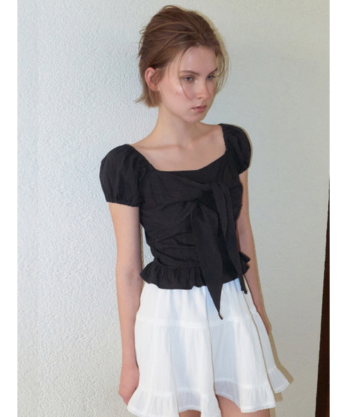 ETMON(エトモン)の「Ribbon Bow Blouse, Black(シャツ/ブラウス・レディース・その他・SMALL/MEDIUM)」の2枚目の写真