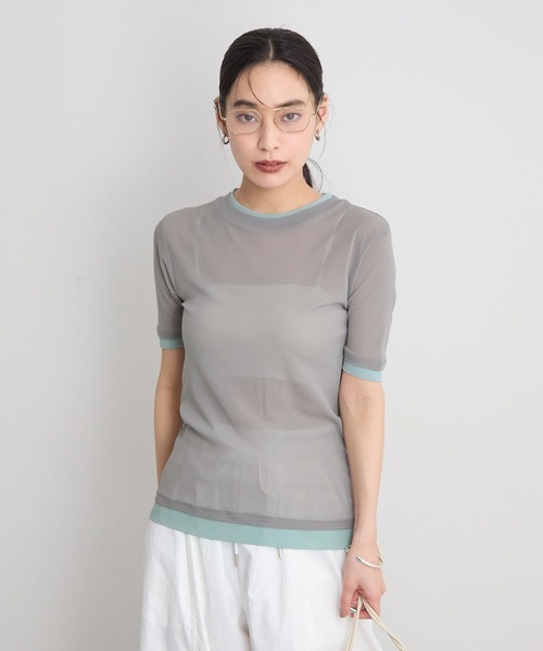 STELLA FISH(ステラフィッシュ)の「配色レイヤード風シアー半袖トップス(Tシャツ/カットソー・レディース・アイボリー/グレー/ピンク・FREE)」の21枚目の写真