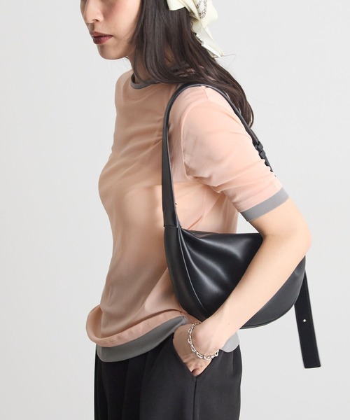 STELLA FISH(ステラフィッシュ)の「配色レイヤード風シアー半袖トップス(Tシャツ/カットソー・レディース・アイボリー/グレー/ピンク・FREE)」の5枚目の写真