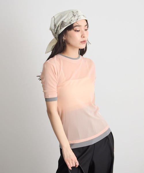 STELLA FISH(ステラフィッシュ)の「配色レイヤード風シアー半袖トップス(Tシャツ/カットソー・レディース・アイボリー/グレー/ピンク・FREE)」の10枚目の写真