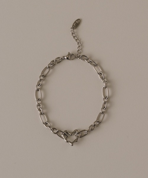 muku(ムク)の「BRACELET/POINT HEART CHAIN(ブレスレット・メンズ・シルバー・FREE)」の2枚目の写真