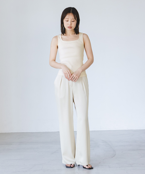 Noble(ノーブル)の「《アンサンブル対応》MAISON CORNICHON/メゾン コルニション Square Tank TOP(タンクトップ・レディース・レッド/アイボリー/チャコールグレー・FREE)」の18枚目の写真