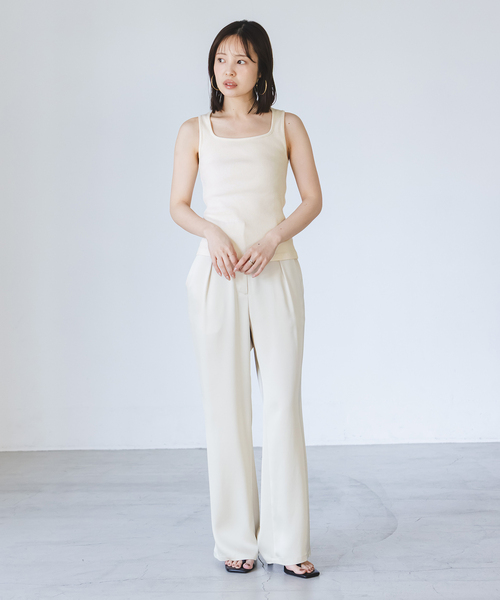 Noble(ノーブル)の「《アンサンブル対応》MAISON CORNICHON/メゾン コルニション Square Tank TOP(タンクトップ・レディース・レッド/アイボリー/チャコールグレー・FREE)」の19枚目の写真