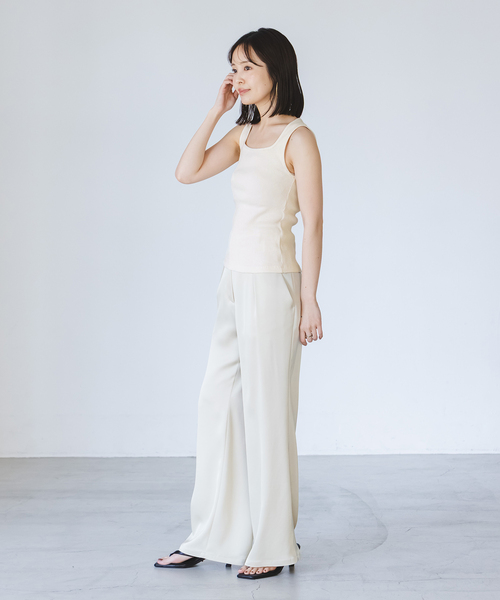 Noble(ノーブル)の「《アンサンブル対応》MAISON CORNICHON/メゾン コルニション Square Tank TOP(タンクトップ・レディース・レッド/アイボリー/チャコールグレー・FREE)」の20枚目の写真
