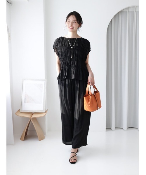fifth(フィフス)の「【kokoセレクト】シャーリングスラブブラウス(シャツ/ブラウス・レディース・ブラック/ベージュ・M)」の5枚目の写真