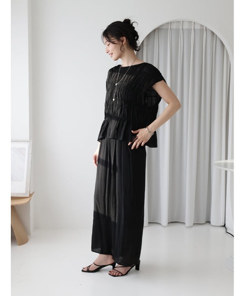 fifth(フィフス)の「【kokoセレクト】シャーリングスラブブラウス(シャツ/ブラウス・レディース・ブラック/ベージュ・M)」の7枚目の写真