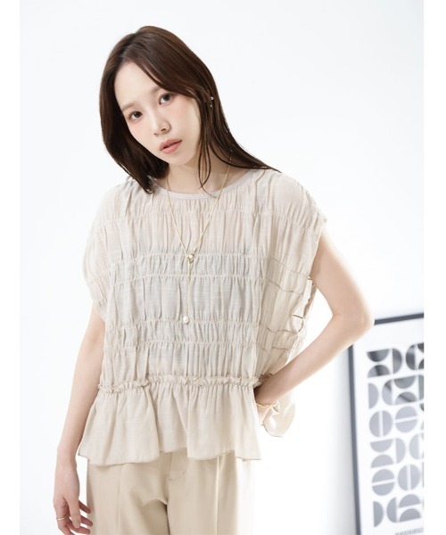 fifth(フィフス)の「【kokoセレクト】シャーリングスラブブラウス(シャツ/ブラウス・レディース・ブラック/ベージュ・M)」の15枚目の写真