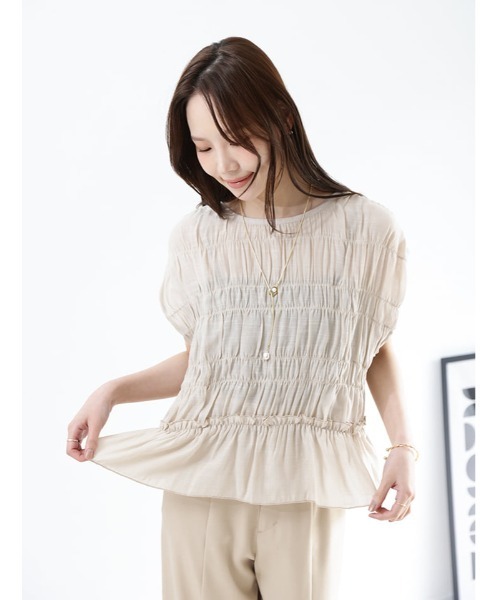 fifth(フィフス)の「【kokoセレクト】シャーリングスラブブラウス(シャツ/ブラウス・レディース・ブラック/ベージュ・M)」の18枚目の写真