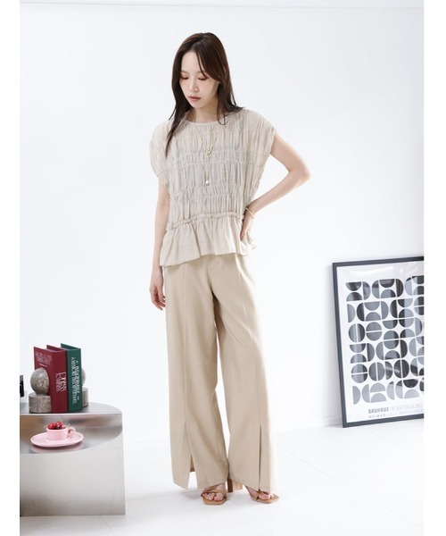 fifth(フィフス)の「【kokoセレクト】シャーリングスラブブラウス(シャツ/ブラウス・レディース・ブラック/ベージュ・M)」の19枚目の写真