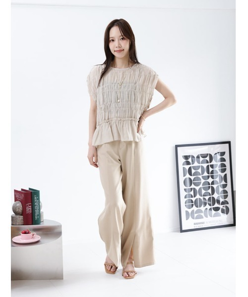 fifth(フィフス)の「【kokoセレクト】シャーリングスラブブラウス(シャツ/ブラウス・レディース・ブラック/ベージュ・M)」の20枚目の写真