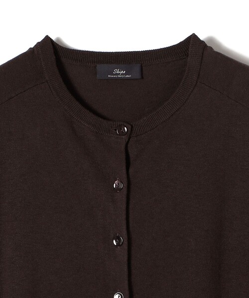 SHIPS(シップス)の「SHIPS Primary Navy Label:〈手洗い可能〉シルク リネン 半袖 カーディガン(カーディガン/ボレロ・レディース・ナチュラル/ブラウン・36/38)」の5枚目の写真