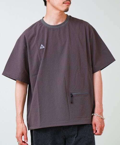 GERRY(ジェリー)の「【GERRY/ジェリー】Seersucker Vent Mesh S/S PO Shirt(Tシャツ/カットソー・メンズ・ブラック/オリーブ/グレー系その他・M/L)」の3枚目の写真