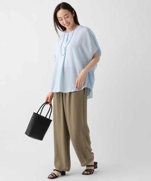 Elura（エルーラ）の「ストライプゆるプルオーバー/912365（シャツ/ブラウス・レディース・ライトブルー/ネイビー/オフホワイト・FREE）」の8枚目の写真