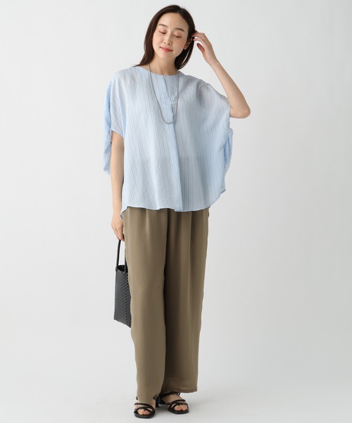 Elura（エルーラ）の「ストライプゆるプルオーバー/912365（シャツ/ブラウス・レディース・ライトブルー/ネイビー/オフホワイト・FREE）」の9枚目の写真