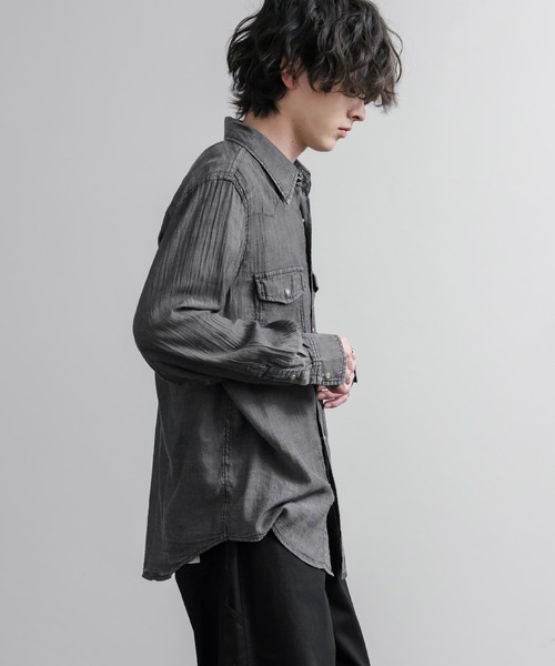 KRIFF MAYER(クリフメイヤー)の「KRIFF MAYER クリフメイヤー オーバーサイズエアーライトデニムウエスタン長袖シャツ 2555106(シャツ/ブラウス・メンズ・ライトブルー/チャコール/ダークブルー・M/XL/L)」の12枚目の写真