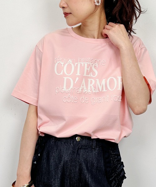 PICCIN(ピッチン)の「ロゴ&刺繍Tシャツ(Tシャツ/カットソー・レディース・チャコールグレー/オフホワイト/ピンク・M)」の20枚目の写真