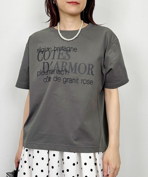 PICCIN(ピッチン)の「ロゴ&刺繍Tシャツ(Tシャツ/カットソー・レディース・チャコールグレー/オフホワイト/ピンク・M)」の17枚目の写真
