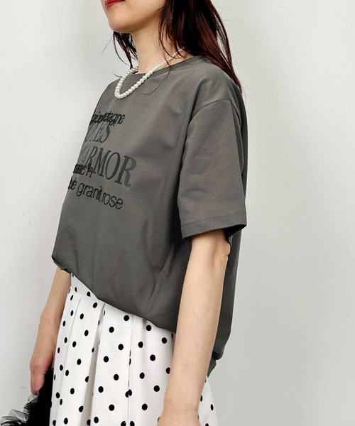 PICCIN(ピッチン)の「ロゴ&刺繍Tシャツ(Tシャツ/カットソー・レディース・チャコールグレー/オフホワイト/ピンク・M)」の22枚目の写真