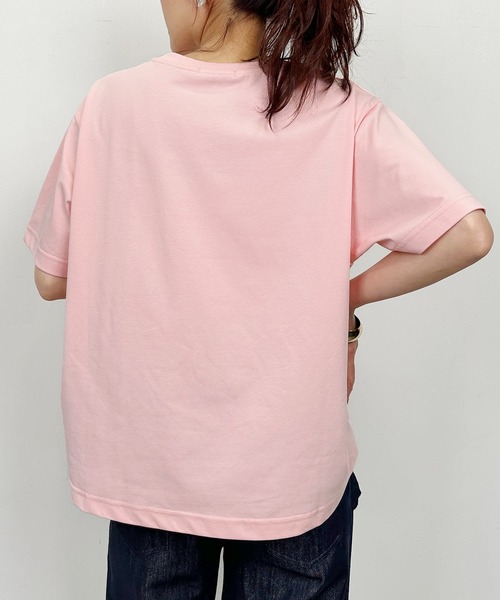 PICCIN(ピッチン)の「ロゴ&刺繍Tシャツ(Tシャツ/カットソー・レディース・チャコールグレー/オフホワイト/ピンク・M)」の7枚目の写真