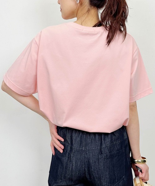 PICCIN(ピッチン)の「ロゴ&刺繍Tシャツ(Tシャツ/カットソー・レディース・チャコールグレー/オフホワイト/ピンク・M)」の11枚目の写真