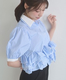 w collar flill shirt / Wエリフリルシャツ