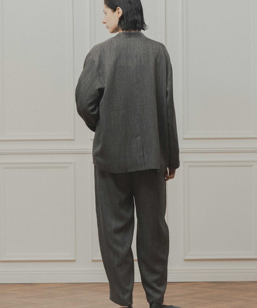 WHYTO.（ホワイト）の「「WHYTO. / ホワイト」tweed satin over jacket（その他アウター・レディース・ブラウン/ブラック・36/38）」の8枚目の写真