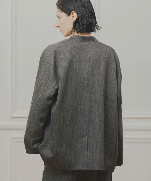 WHYTO.（ホワイト）の「「WHYTO. / ホワイト」tweed satin over jacket（その他アウター・レディース・ブラウン/ブラック・36/38）」の9枚目の写真
