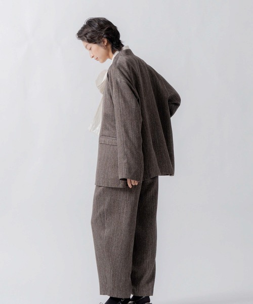 WHYTO.（ホワイト）の「「WHYTO. / ホワイト」tweed satin over jacket（その他アウター・レディース・ブラウン/ブラック・36/38）」の13枚目の写真
