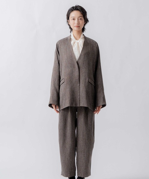 WHYTO.（ホワイト）の「「WHYTO. / ホワイト」tweed satin over jacket（その他アウター・レディース・ブラウン/ブラック・36/38）」の17枚目の写真