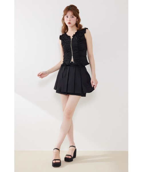 rienda(リエンダ)の「【AKB48 倉野尾成美さん着用】フロントジップノースリブラウス 夏服(シャツ/ブラウス・レディース・アイボリー/レッド/ブラック・SMALL/MEDIUM)」の15枚目の写真