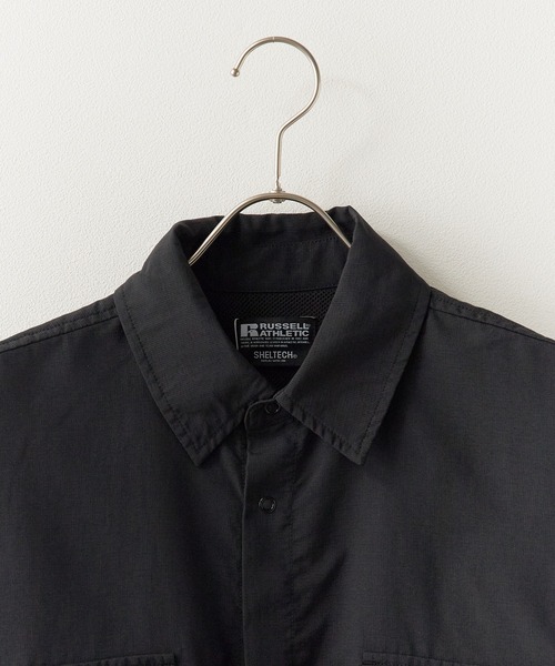 Russell Athletic(ラッセルアスレティック)の「RUSSELL ATHLETIC / ラッセルアスレティック SHELTECH Ripstop Shirt リップストップ ユーティリティーシャツ 半袖 メンズ 2026年 夏 夏服(シャツ/ブラウス・メンズ・ブラック/ベージュ/サックスブルー・M/L/XL)」の10枚目の写真