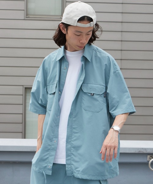 Russell Athletic(ラッセルアスレティック)の「RUSSELL ATHLETIC / ラッセルアスレティック SHELTECH Ripstop Shirt リップストップ ユーティリティーシャツ 半袖 メンズ 2026年 夏 夏服(シャツ/ブラウス・メンズ・ブラック/ベージュ/サックスブルー・M/L/XL)」の21枚目の写真