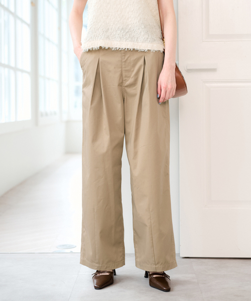 U by SPICK&SPAN(ユーバイスピックアンドスパン)の「ライトツイルタックカーブパンツ(その他パンツ・レディース・ベージュ/カーキ・38/36)」の14枚目の写真