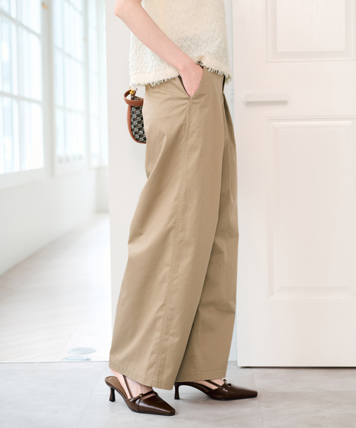 U by SPICK&SPAN(ユーバイスピックアンドスパン)の「ライトツイルタックカーブパンツ(その他パンツ・レディース・ベージュ/カーキ・38/36)」の13枚目の写真