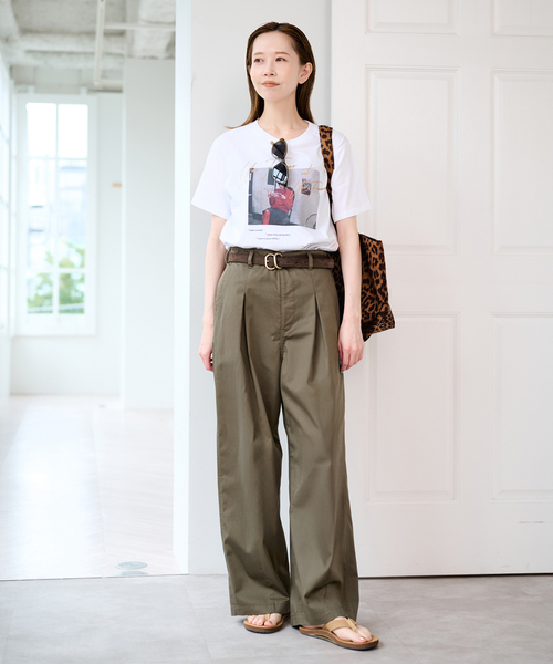 U by SPICK&SPAN(ユーバイスピックアンドスパン)の「ライトツイルタックカーブパンツ(その他パンツ・レディース・ベージュ/カーキ・38/36)」の5枚目の写真