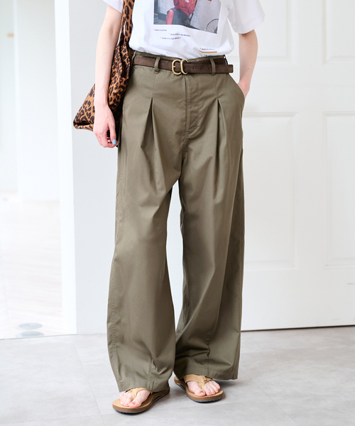 U by SPICK&SPAN(ユーバイスピックアンドスパン)の「ライトツイルタックカーブパンツ(その他パンツ・レディース・ベージュ/カーキ・38/36)」の19枚目の写真