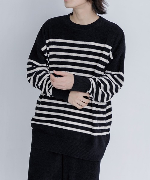 nestwell(ネストウェル)の「NANDINA BD / ボーダー長袖トップスMENS(ニット/セーター・メンズ・ブラック/アイボリー・L/M)」の5枚目の写真