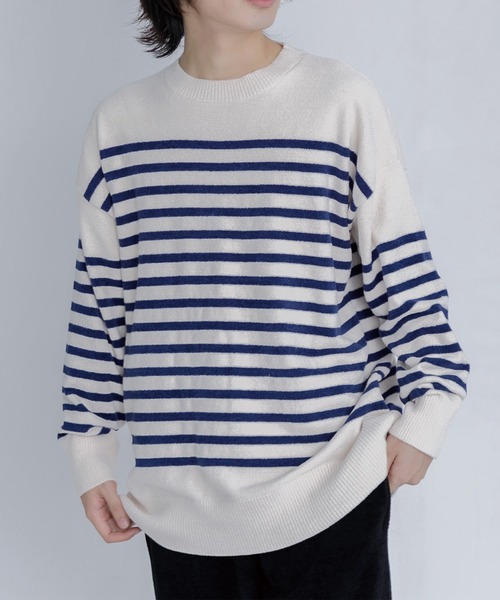 nestwell(ネストウェル)の「NANDINA BD / ボーダー長袖トップスMENS(ニット/セーター・メンズ・ブラック/アイボリー・L/M)」の3枚目の写真