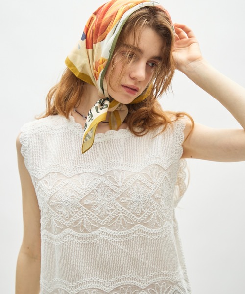 full/fill.(フルフィル)の「natural flower tank / ナチュラルフラワータンク(シャツ/ブラウス・レディース・ナチュラル/ホワイト・FREE)」の3枚目の写真