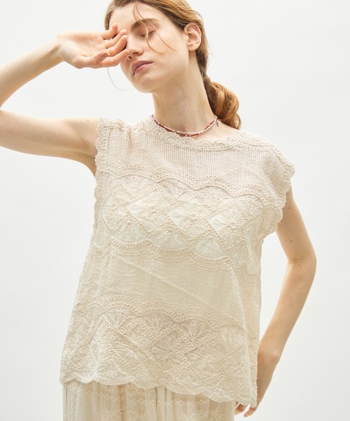 full/fill.(フルフィル)の「natural flower tank / ナチュラルフラワータンク(シャツ/ブラウス・レディース・ナチュラル/ホワイト・FREE)」の13枚目の写真