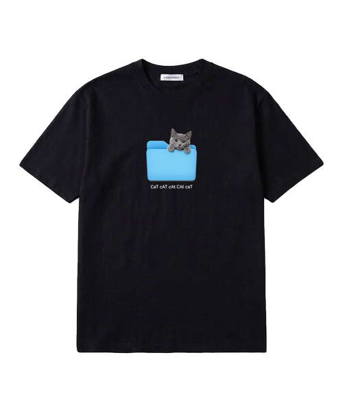 ARIGHTANGLE（アライトアングル）の「CAT FOLDER LOOSE TEE(2 COLOR)（Tシャツ/カットソー・レディース・ホワイト/ブラック・FREE）」の3枚目の写真