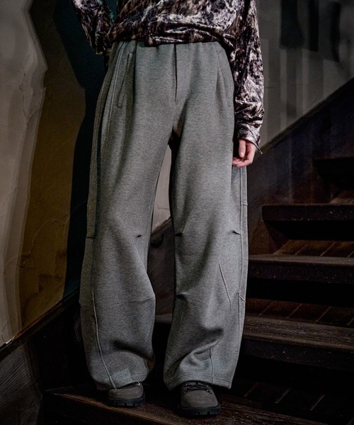 Double face tuck easy sweat pants/ダブルフェイスタックイージー