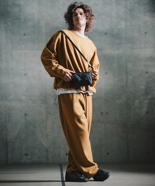 GLIMCLAP（グリムクラップ）の「mlt5756-Knit-Like Oversized Jersey Top ニットソーロンT(211-008-gla-cg)（Tシャツ/カットソー・メンズ・キャメル/ミックスグレー/ブラック/パープル・M/S/L）」の15枚目の写真