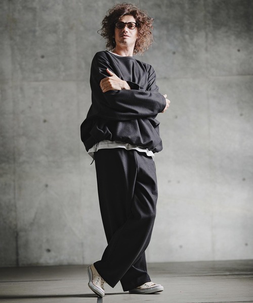 GLIMCLAP（グリムクラップ）の「mlt5756-Knit-Like Oversized Jersey Top ニットソーロンT(211-008-gla-cg)（Tシャツ/カットソー・メンズ・キャメル/ミックスグレー/ブラック/パープル・M/S/L）」の20枚目の写真