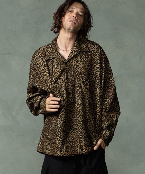 EGO TRIPPING(エゴトリッピング)の「ms6588-LEOPARD FLANNEL SHIRTS レオパードフランネルシャツ(616752)(シャツ/ブラウス・メンズ・ネイビー/ベージュ・46/48)」の19枚目の写真