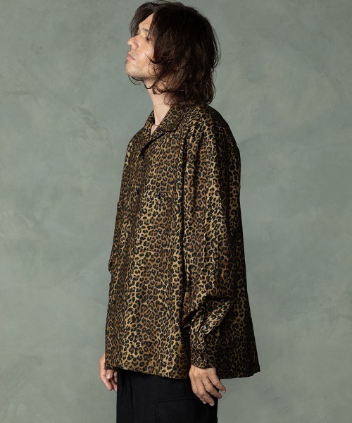 EGO TRIPPING(エゴトリッピング)の「ms6588-LEOPARD FLANNEL SHIRTS レオパードフランネルシャツ(616752)(シャツ/ブラウス・メンズ・ネイビー/ベージュ・46/48)」の20枚目の写真